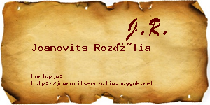 Joanovits Rozália névjegykártya